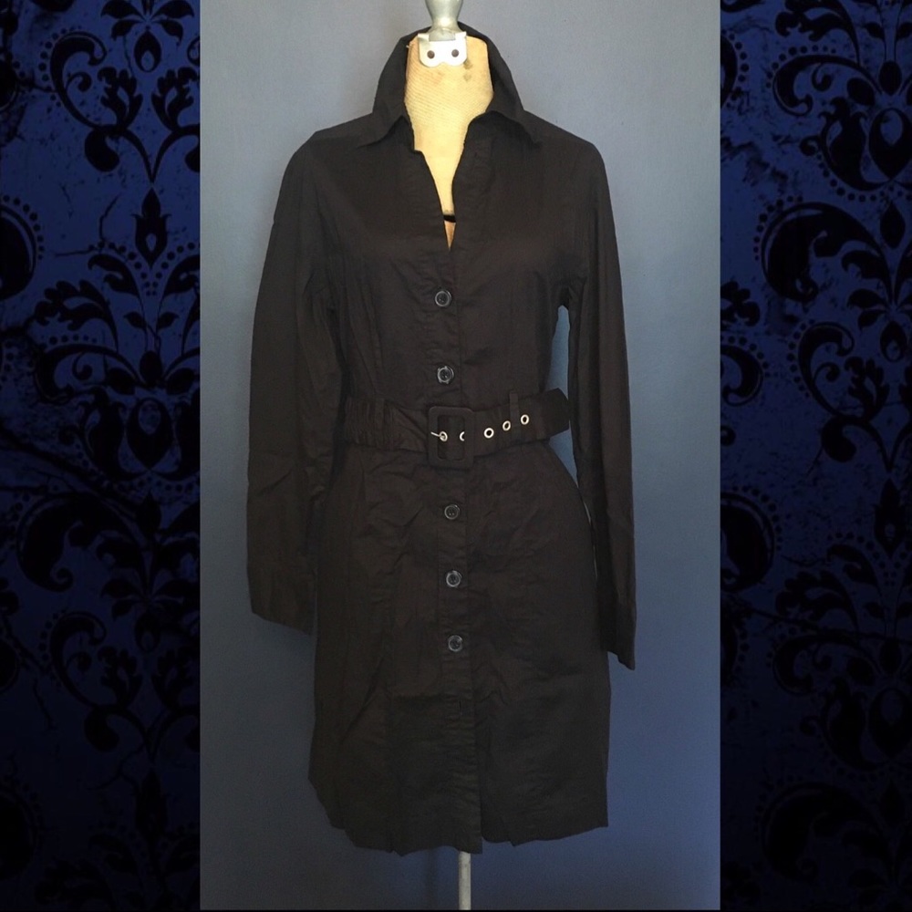 The Limited Black Long-Sleeved Shirtdress Sz S